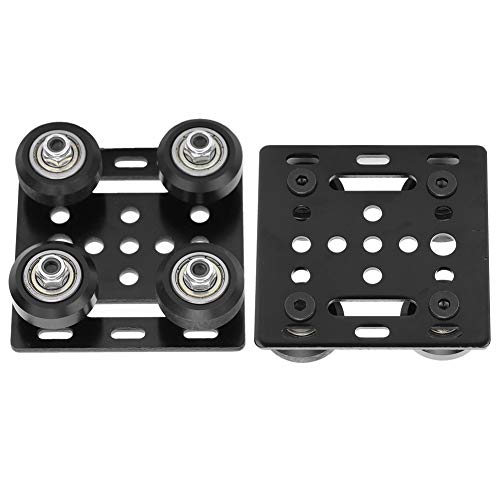V Wiel met plaat voor 2020V Aluminium profielen V Slot Support Plate voor CNC en 3D Printer Onderdelen met zwart wiel 3D Printer Accessoires 5