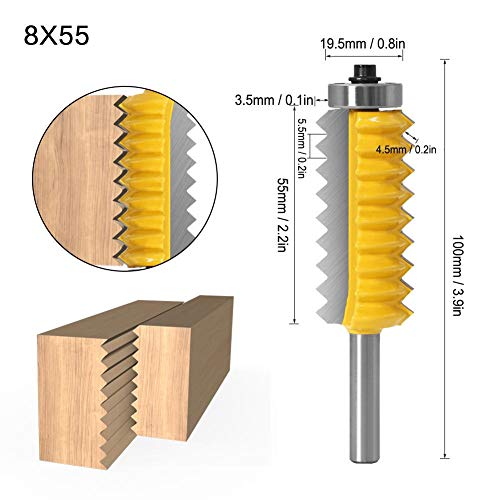 8 handgrepen Houtsnijplotter met 8 handgrepen, Slotted Cutter, Wood Router Cutter, Geschikt voor houtbewerking (8 x 55)