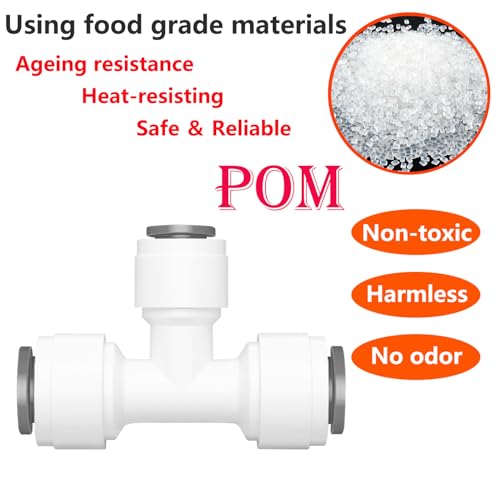 1Stuks T-type Quick Connect, 3/8 Inch tot 1/4 Inch T Vormreductie waterlijn passen, voor het drinken van fonteinen, filters 3