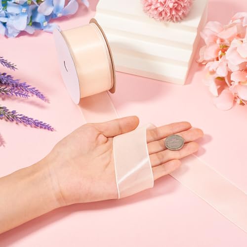 Polyester Lint 38mm Glittering Sheer Stof Linten voor bruiloften, Boeketten, Bows, Cadeauverpakking, Kerstfeest Decoraties, DIY Crafts, Beige 5