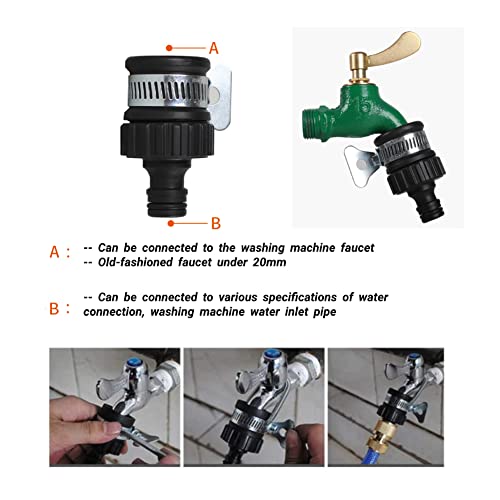 Universele Faucet Connector Stainless Steel Garden Waterkraan slang adapter voor keuken, patio, gazon, auto wassen en schoonmaken 4