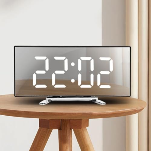 Digitale alarmklok, Grote LED-weergave, Bedside Table, Batterijbediende klok, Elektronische Tafelklok, Reiswekker, Digitale klok met temperatuurweergave, Datum, 12/24 uur, voor Slaapkamer, Bureau 4