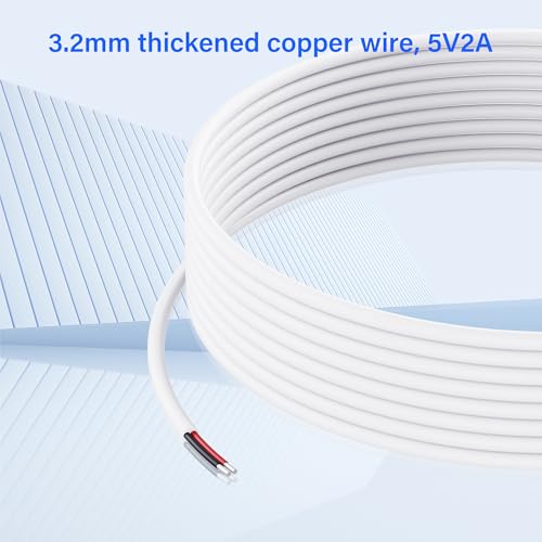 USB Dimmer-kabel, wit, continu dimbaar, 5V 2A Power Cord met aan/uit-schakelaar, USB-plug naar Strung-kabels, One-Button Operation (1,5m/5pcs) 5