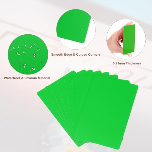 0.2mm Metal Business Cards, 100st Blanco naam kaart laser graveren aluminium voor DIY cadeaukaarten, Groen 3