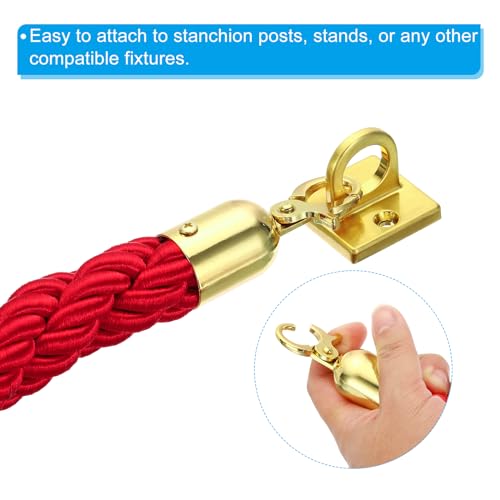 Stanchion Touw 2 stuks 1.2m Barrière Touw Veiligheid Touw Barrier voor Polen Stand Tail Divider Mensen Masses Hotel Control, Red Gold 4