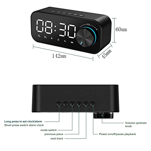 Sea Smart Mirror Bluetooth Speaker Subwoofer Draagbare kleine audio Mini klok wekker invoegen kaart voor thuis 3