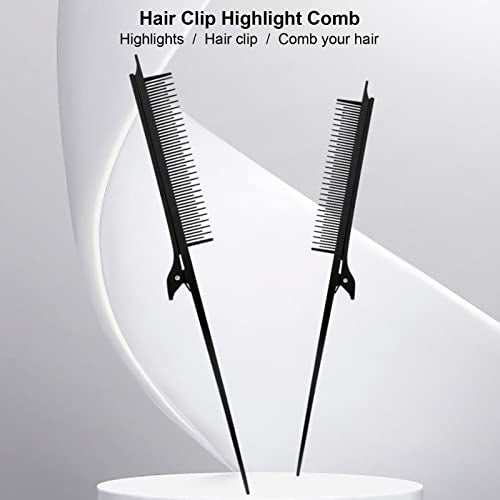Rat Staartplating Clip Comb, Highlight Comb Hair Styling Tool voor haar knippen, highlights en haar Combs (26,5x2,5cm) Zwart 3