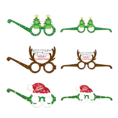16 Stukken Kerstbril Frame, Grappige Kerstbril, Kerstbril Decoratie, Geschikt voor Kerstmis partijen, Kerstmis Foto Props 3