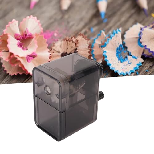 Handmatig potloodslijper, Crank Potloodslijper, Efficiënt Veiligheidsmateriaal, Veelzijdig gebruik voor koolstofpotlood voor kunstpotlood (zwart transparant) 5