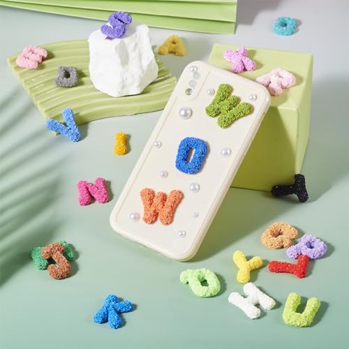 26 st Letter A-Z Cabochons Set Kleurrijke Alphabet Plat Terug Laatste&Flower Sticker Collection 3D Letter Cabochons voor DIY Art Crafts Scrapbooking Decoratie