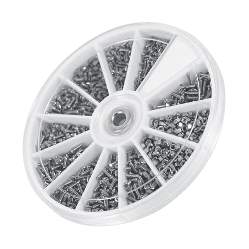 600st schroeven 12 soorten kleine schroeven met moeren assortiment sets voor horloges glazen of elektrische apparaten bevestigingen (maat M1,M1,2,M1,4,M1,6) 3