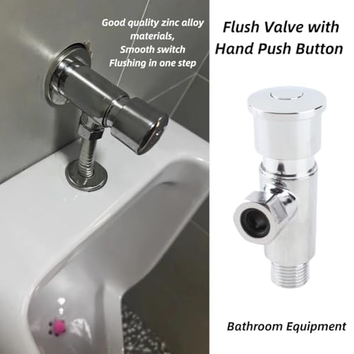 Flush Valve, Urinal Flush Valve, Zinklegering Meerjarig Tijd Vertraging Spoelen Urineventiel Drukknop Watertank Valve Urinaal blootgesteld 3