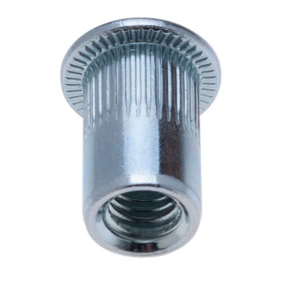M8 Rivet Noten, Balhoofd Grooved Ronde Body Open Thread Insert, 8mm Nut, Galvanized Steel Knurled Rivet, Rivsert voor staal, Legering, Koper, Plastic, glasvezel en Composite (25 st.) 4