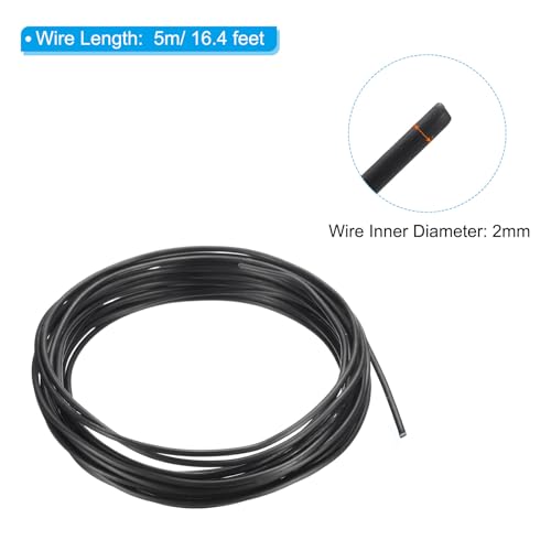 2mm Bonsai Trainingsdraad, 1 Roll Flower Wire Stengels Geanodiseerd Aluminium Boom Draad 16,4 Voeten Totaal voor Tuinieren Branch Bijlage, Zwart