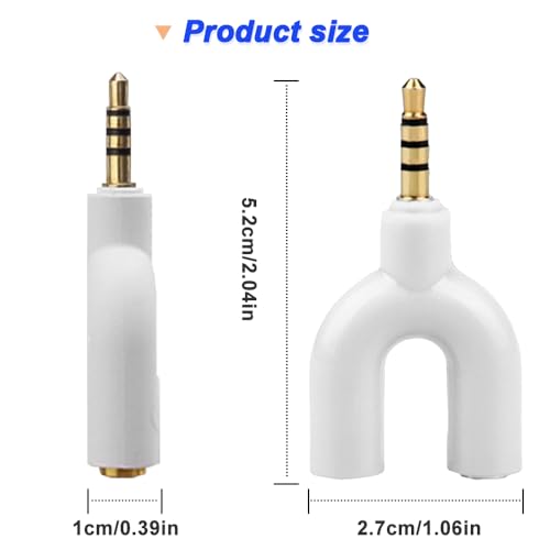 Hoofdtelefoon Y Splitter 3.5mm, 3.5mm Stereo Jack to 2 Port Dual 3.5mm Audioadapter voor headset, koptelefoon, smartphone, MP4, MP3 (6 stuks), 6 kleuren)