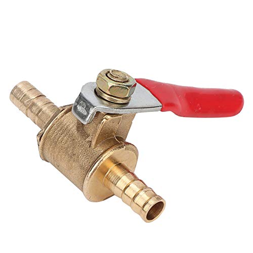 5PCS Brass Water Mini Ball Valve Off Switch, 1/4 inch PT Mannelijke Thread + Barb Quick Coupling On/Off Shutdown Drain(6mm) 3
