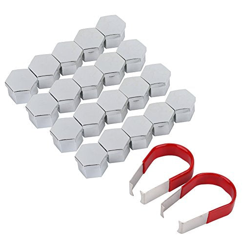 20Stuks 17mm Wiel Lug Nut Bolt Hub Schroef Silver Cover Banden Beschermende Cap Decor Bolt Caps met Verwijderingsgereedschappen Gevormd Plastic producten