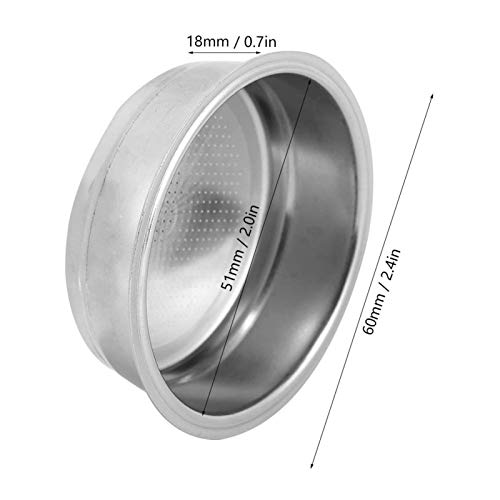 Koffie Filter Mand Stainless Steel Stainner, Cup 51mm Single Layer Non Pressure Filter Mandstrainer Geschikt voor