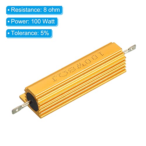 5st 100W 8 Ohm aluminium behuizing Resistor Wire Resistors Schroefkraan Power Resistor Gold Tone 4