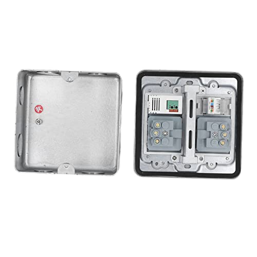 2 Power Outlets Verborgen Power Outlet Multifunctioneel Ingebouwde Socket met deksel IP40 Waterdichte vloer Socket (zilvergrijs) 4