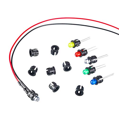 65 stuks geel DC 12V Voorbedraad licht, 3mm LEDs met 20cm kabel, Voorbedraad LED diodes Light, LED Model Construction+65Pcs 3mm Plastic LED Montagering 3