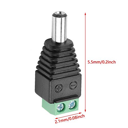 10st DC Power Plug Jack Terminal Adapter Plug voor CCTV Camera DVR Security System LED Strip 5.5 * 2.1mm 3