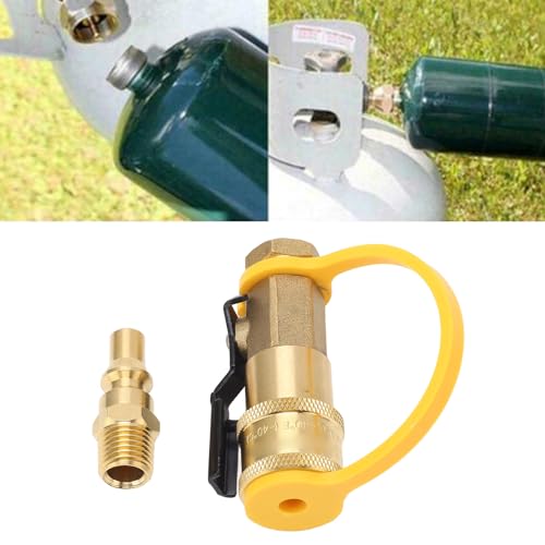 RV Propane Shut-Off Valve, gas Quick Coupling Fitting 1/4 Inch Gas Quick Release Adapter met Afsluitventiel voor Camping Stove, Grill Connectors & Slangen 5