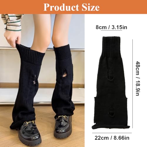 Beenwarmers voor vrouwen, 1 paar lange gebreide zwarte speciale benen warm water Warmers haken winter vrouwen meisjes zwart een maat, zwart