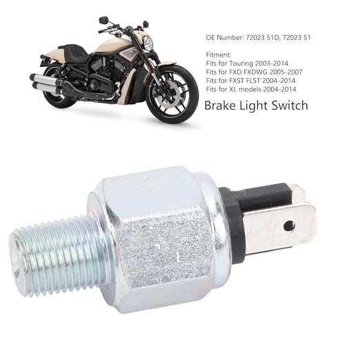 Remlichtschakelaar, remlichtschakelaar 72023 51D Hydraulische rem stoplichtschakelaar met kabel voor Touring FXD FXDWG FXST FLST XL 5