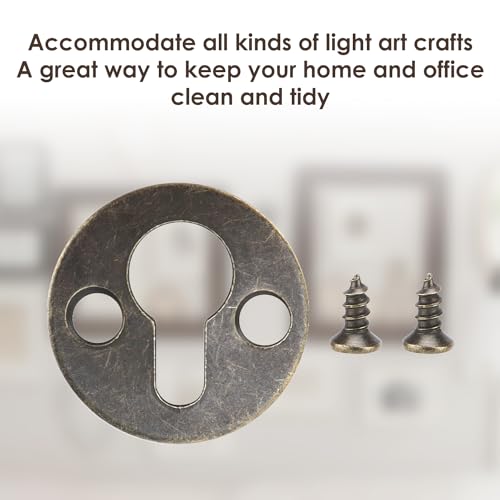 50 stuks sleutelgat Hangers, Haak haken met 100 schroeven, metalen rek met dubbele gat in Vintage voor opknoping foto, fotolijst, spiegel 5