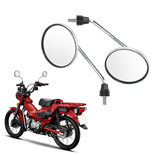 Motorfiets Wing Spiegel, 2 stuks Motorfiets Rearview Spiegel 8mm Draad Chrome Vergulde ronde Universeel voor Street Fietsen ATV Scooter Motorfiets Spiegels 5