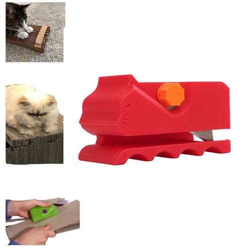 Cat Scratching Board Cutter Karton Diy Stripper, ABS materiaal Cutter met aangepaste snijinstellingen, Compacte grootte voor ambachten (rood) 4