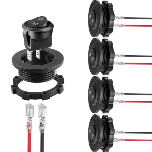 5 stuks Ronde Rocker Switch, 3 Pin, Switch 12 V AAN/UIT SPST, Mini Rocker Switch, Ronde Knop 10 A 125 V AC/20 A 12 V DC