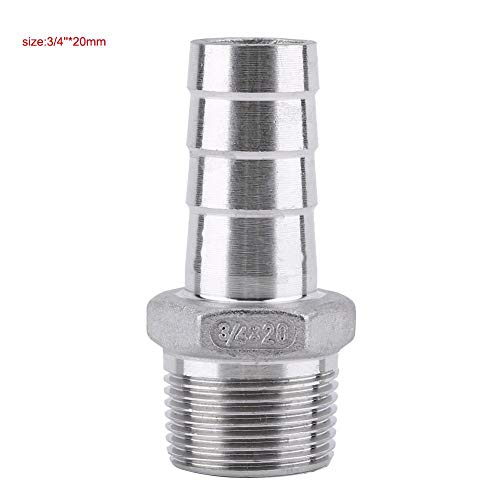 1pc slangaansluiting met prikkeldraadadapter dfe roestvrijstalen slangas SS304 1/8"~3/4" (3/4 x 20mm)