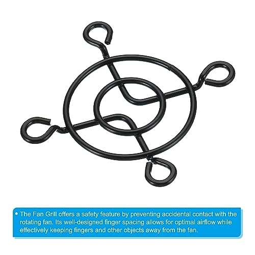 40mm Ventilator Finger Grill, 4 Pack Metal Grill Protector Guard Ventilator Beschermhoes voor 40x40mm Uitlaatventilatoren voor apparatuur Computer DIY, zwart 4