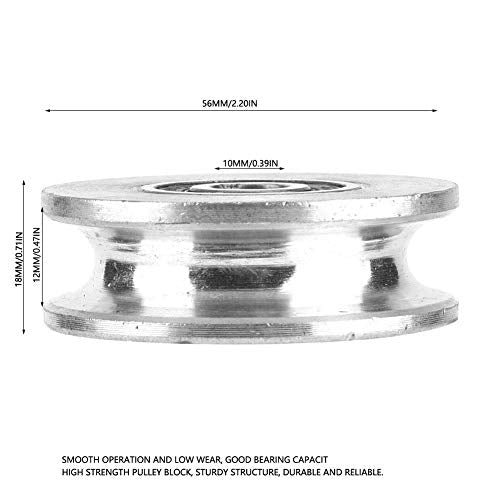 Bearing Block, Wire Touw Wiel, Deep U Groove Pulley, Dubbele Bearing Wheel Block Wire Touw Lifting Guide (diameter 28mm), Jerking Blocks (Diameter 56mm) 5