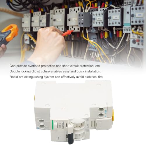 AC 230V Residual Circuit Breaker 6A-32A 1P N Leakage Protector Overload Protection Air Switch voor Home Lighting Distribution Lines Solar PV System (20A) 3