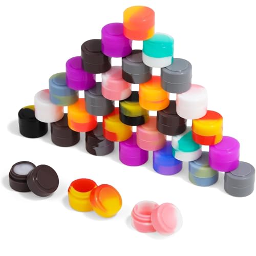 30 stuks Siliconen Trays, 3ml Dab Container, Mini Ronde Was Container met deksel voor het opslaan van wasolie