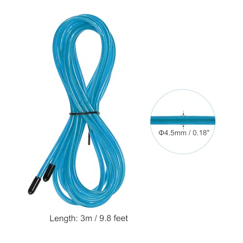 10m Speed Jump Replacement Cable 4.5mm Professional Skipping Touw Vervanging voor High Speed Skipping Touwen, Blauw