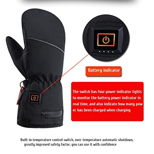 Verwarmde mitts oplaadbaar voor vrouwen, elektrische verwarmde handschoenen thermische handschoenen winter warme handschoenen voor fietsen skiën