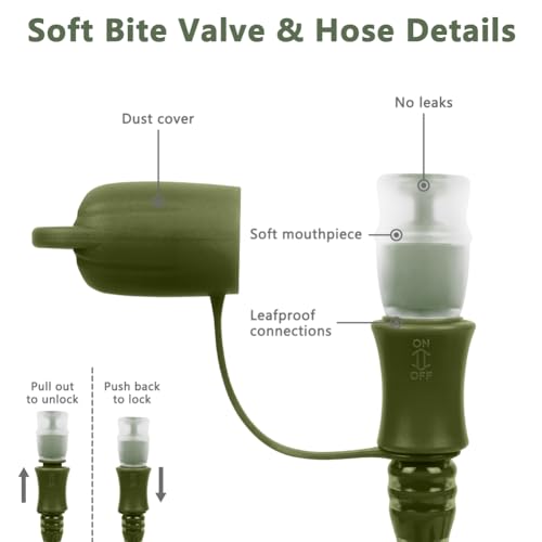 Hydration Bag, 2L Leakproof Water Bag, BPA gratis watertank met geïsoleerde buis, vervanging voor buitenwandelen, Camping, Fietsen 3