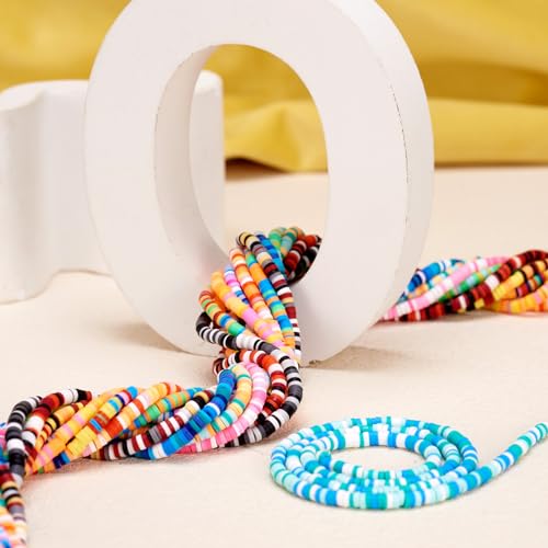 15 Strands Polymer Klei kralen Disc Heishi kralen 3mm platte ronde klei kralen voor DIY Hawaiian armband oorbellen ketting sieraden maken 5