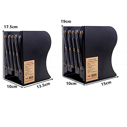Heavy Duty Bookends, 1st Metal Bookends Verstelbaar Uitbreidbaar Boekenboek Ends Expanding Desk Organizer voor Home Office School Bibliotheek (15 * 10 * 19cm zwart) 3