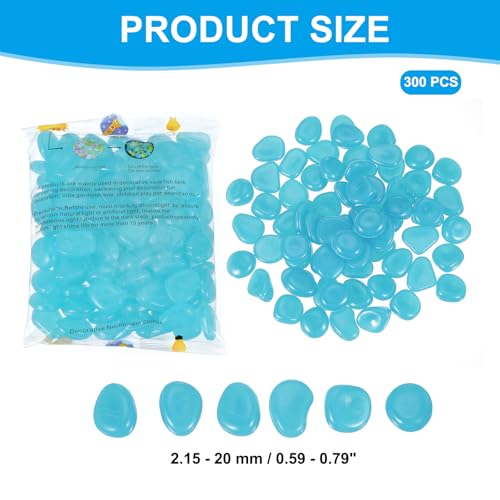 Lichtgevende stenen, 300 stuks Luminous Rocks voor Indoor Decoraties Fish Basin Garden Courtyard Landschap Cadeaus voor vrienden, Lichtblauw