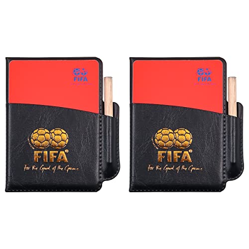 Zee 2PCS Voetbal sport scheidsrechter kaart set PCV Rode kaart gele kaart met pen voor voetbal Basketbal School Sport