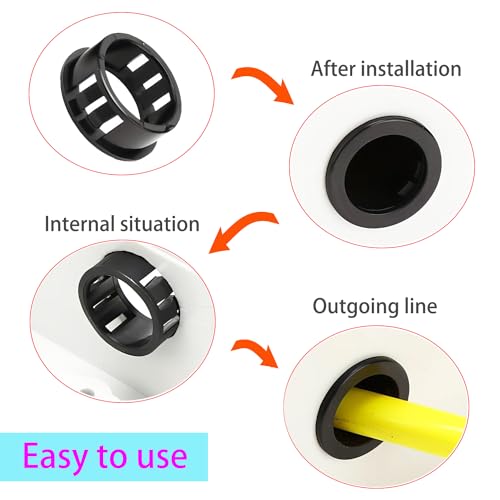 Verpakking van 20 oogbescherming voor kabel entree oogbescherming, installatie diameter 9 mm, kunststof kabel grommet, kabelogen 5