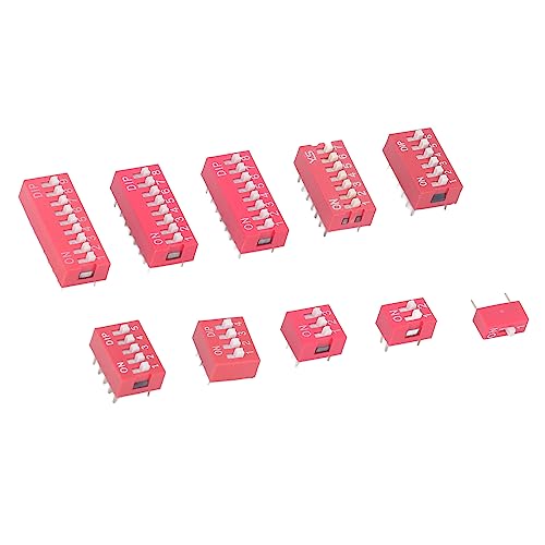 45 Piece DIP Switch Assortiment Set, Aan/uit Rocker Switch, 2,54 mm, Range 1, 2, 3, 4, 5, 6, 7, 8, 9 P voor Circuit Boards, Circuit Boards 4
