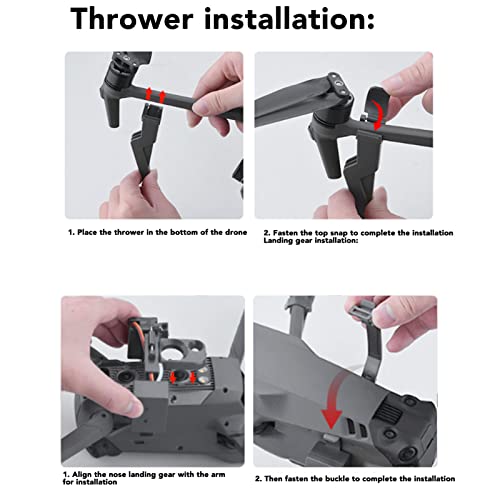 Airdrop System Thrower, Payload Delivery System Drone Levering met Landing Gear voor 3 3Pro, Dark Grey 3