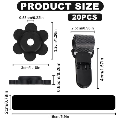 20 stuks Tuin Flag Clips en Stoppers, Anti-Wind verstelbare Plastic Flagpole Clamps houder Rubber Pole Stoppers voor binnen en buiten gebruik