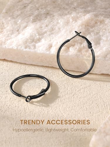 Sieraden Grote ronde hoepel oorbellen voor vrouwen, Roestvrij staal, Grote cirkel, Creoolse oorbellen, Verklaring sieraden, Zilver/Goud/Zwart, 30mm-100m m 4